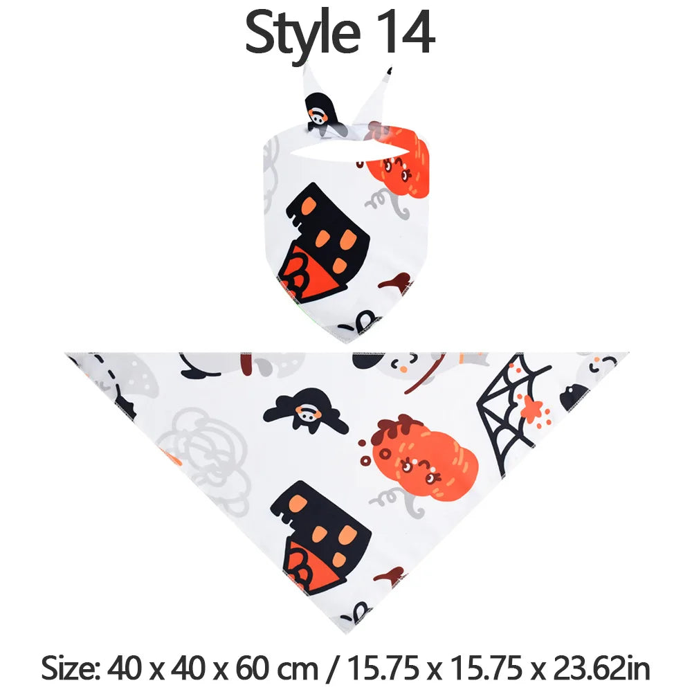 Halloween Pumpkin & Ghost Pet Bandana for Dogs and Cats