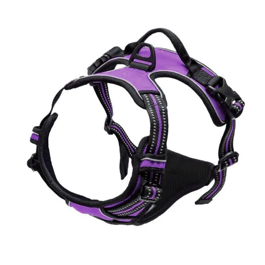 Adjustable No-Pull Dog Harness with Front Clip & Reflective Strips