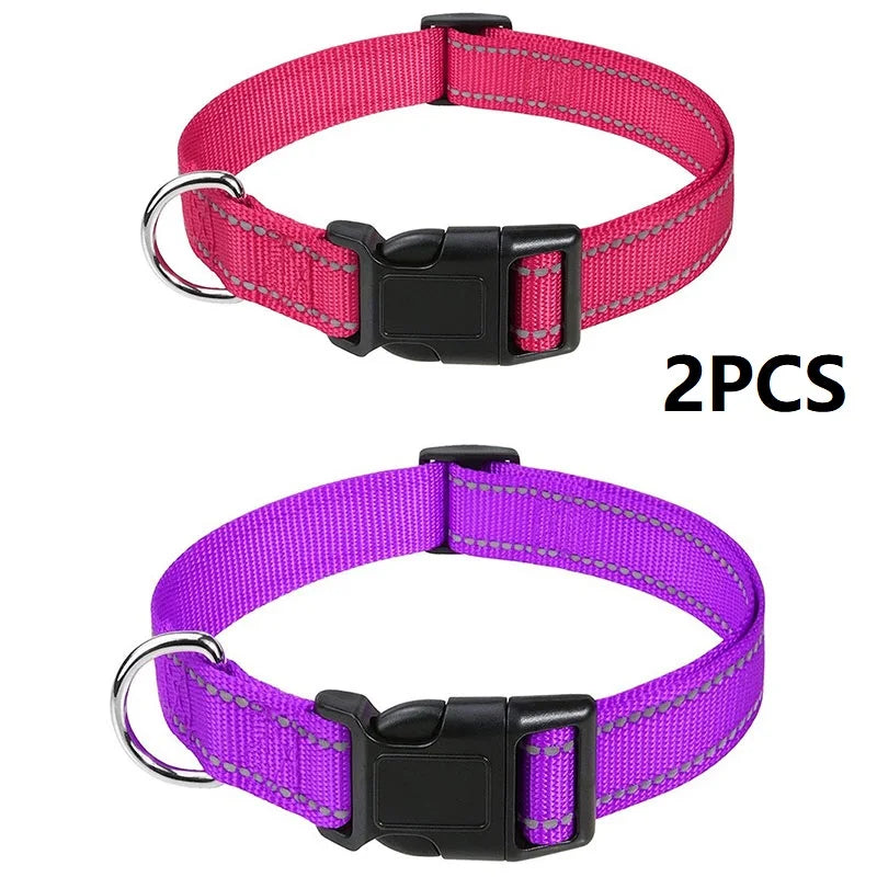 Adjustable Nylon Dog Collar, Soft Buckle Collar for Puppies & Dogs