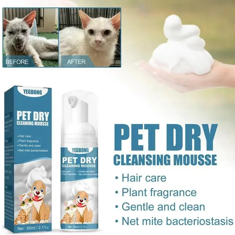 Waterless No-Rinse Cleaning Mousse Shampoo for Dogs & Cats
