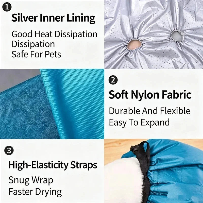 Portable Pet Drying Bag for Dogs and Cats, Foldable Hair Dryer Box