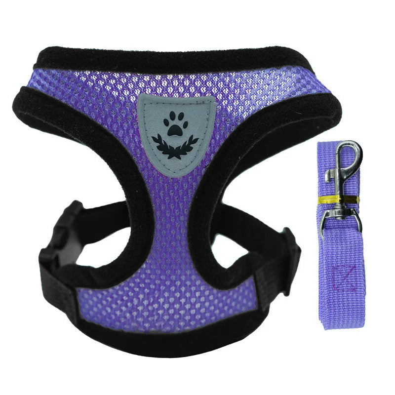 Breathable Dog Chest Harness with Leash – Summer Mesh Vest Set