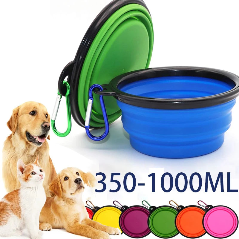 Portable Pet Food & Water Dispenser Bottle with Carabiner