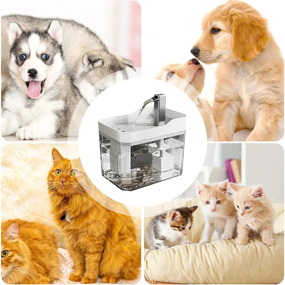 1.5L USB Cat Water Fountain with Circulating Filter Quiet Pet Drinker