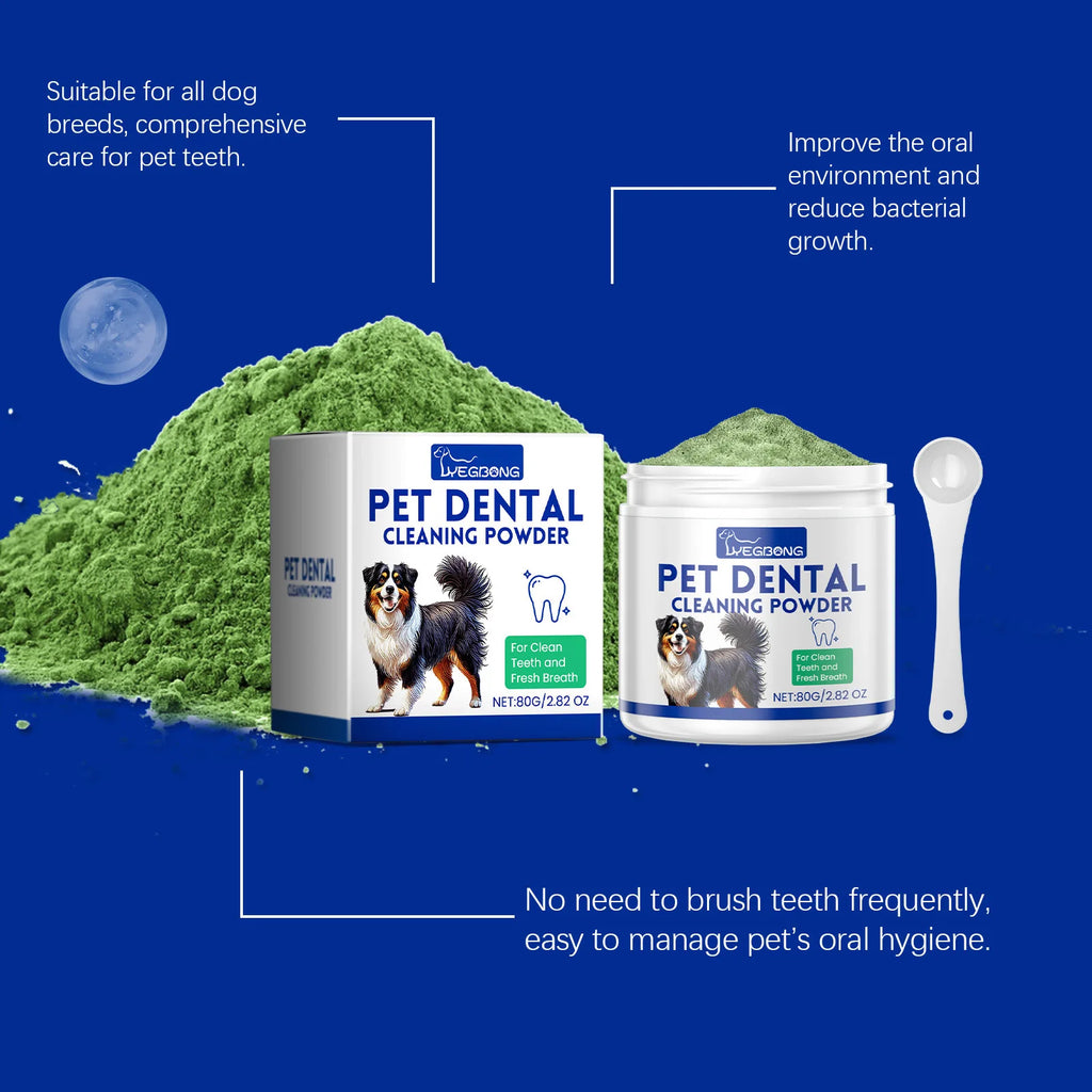 Pet Teeth Cleaning Powder for Dogs and Cats, Tartar & Bad Breath Care