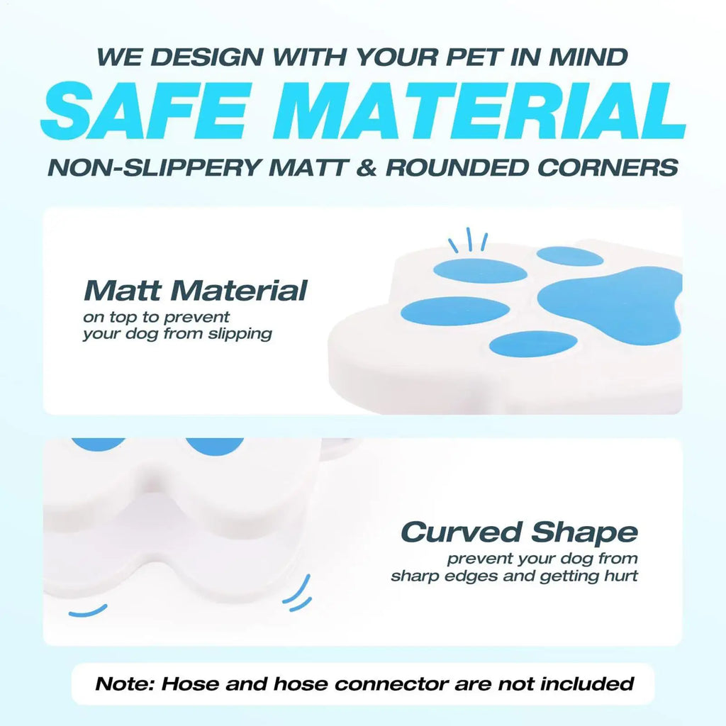 Step-On Dog Water Fountain, Paw-Activated Outdoor Drinker