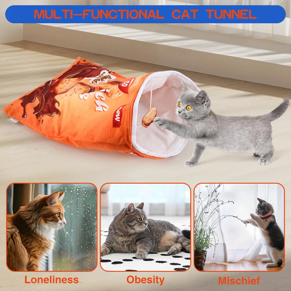 Halloween Print Collapsible Cat Tunnel Toy for Kittens