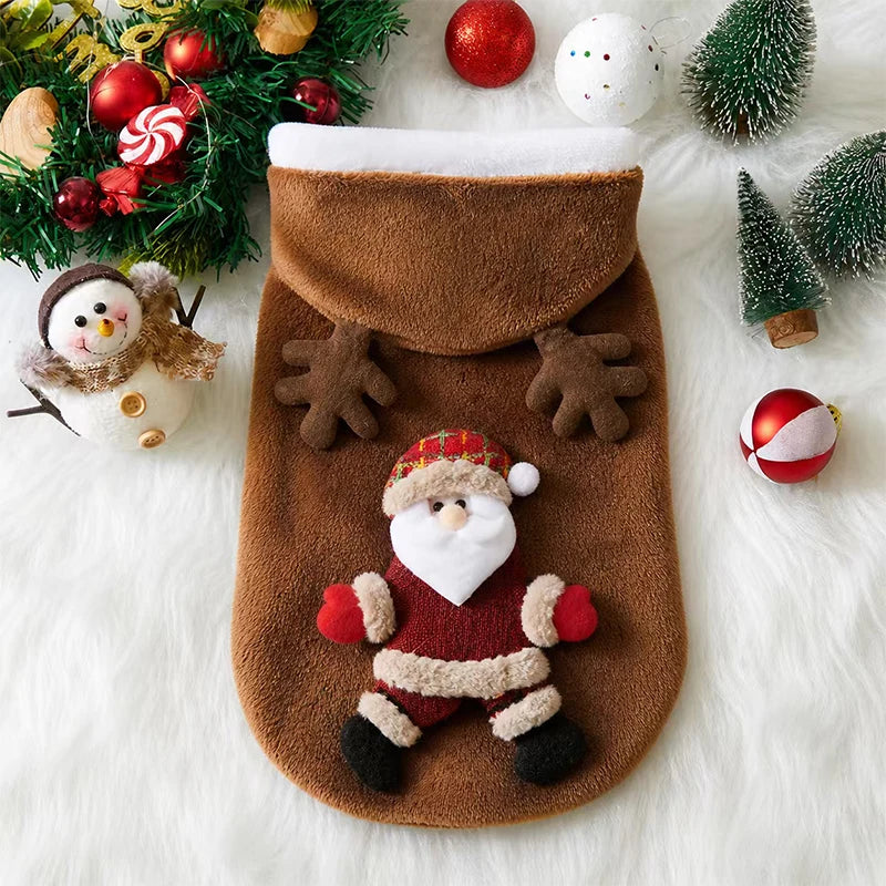 Christmas Flannel Pet Hoodie for Small & Medium Dogs and Cats