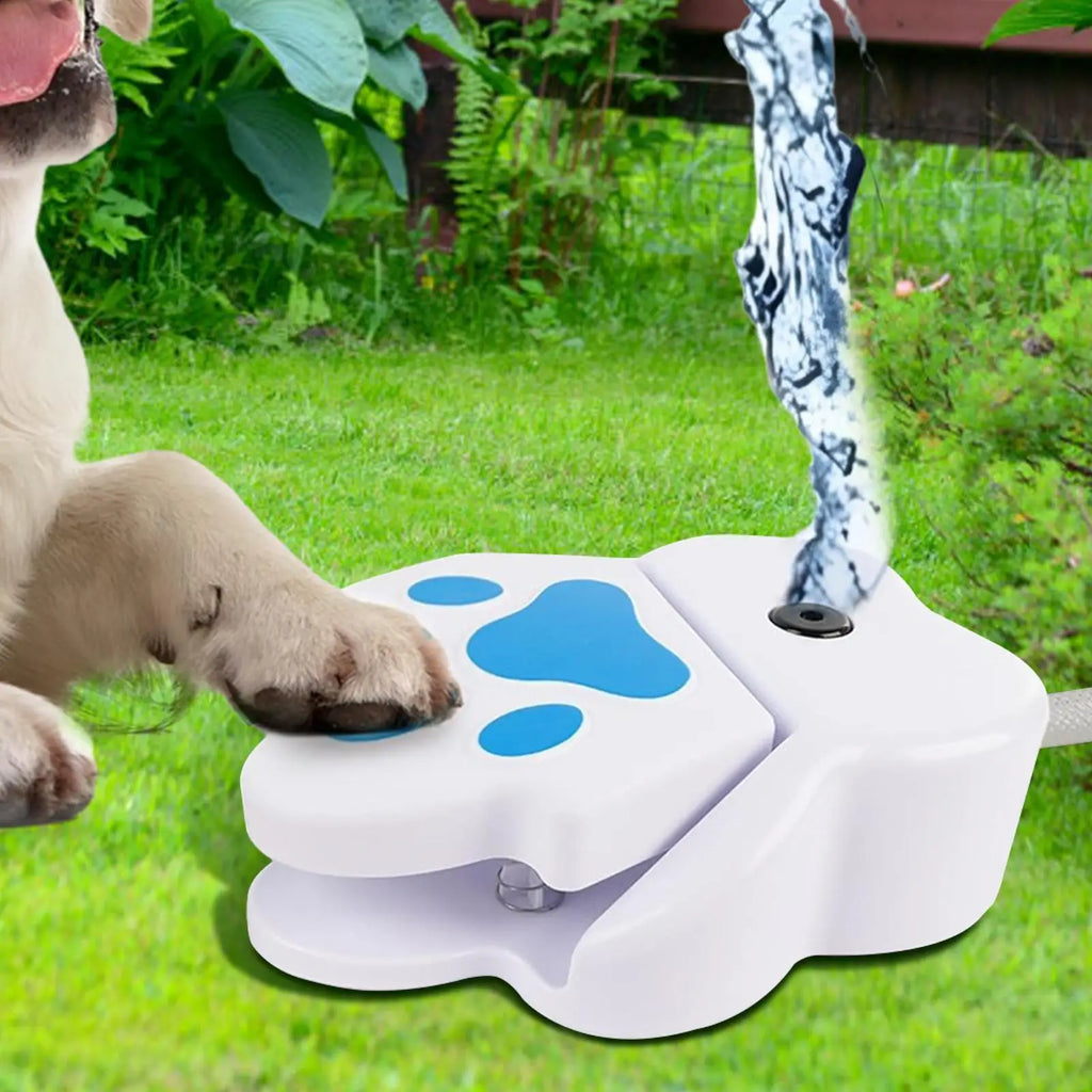 Step-On Dog Water Fountain, Paw-Activated Outdoor Drinker