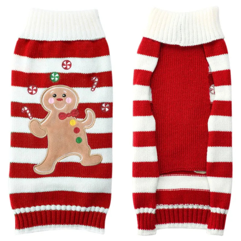 Soft Warm Christmas Turtleneck Dog Sweater for Small Dogs