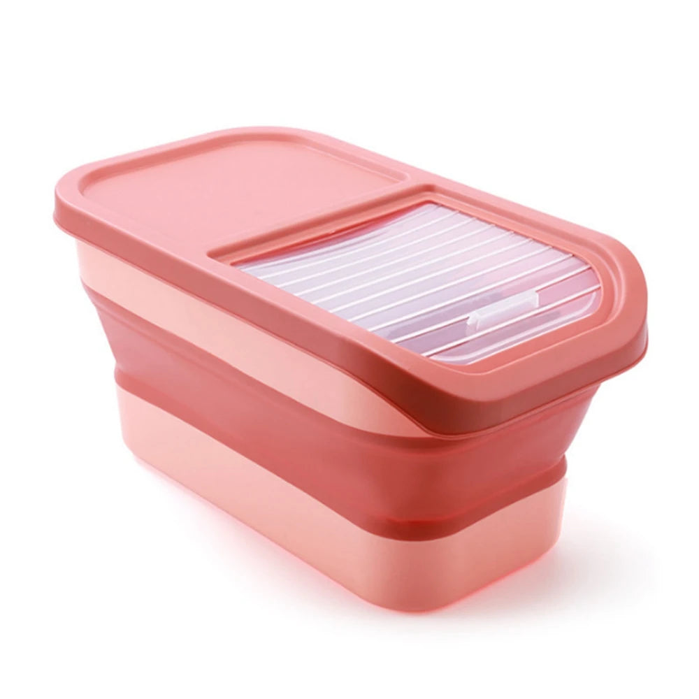 Collapsible Airtight Pet Food Storage Container with Lid, 13-33 lb