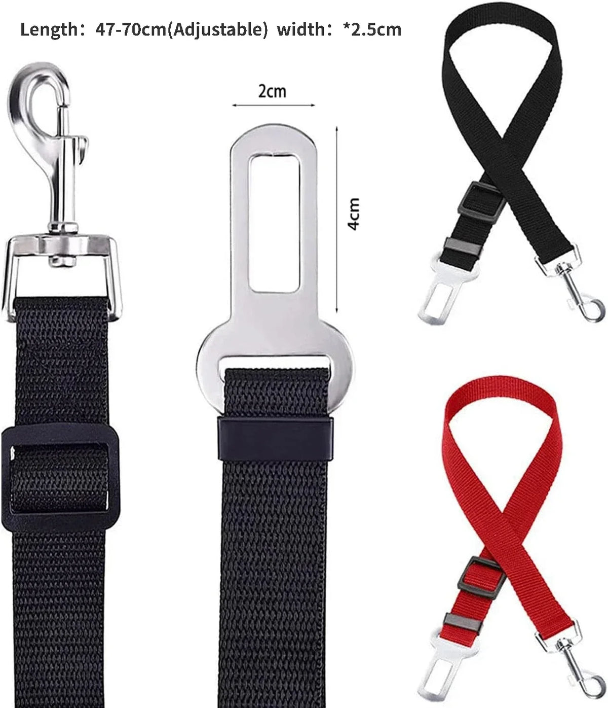 Adjustable Dog Car Seat Belt Safety Harness for Vehicles