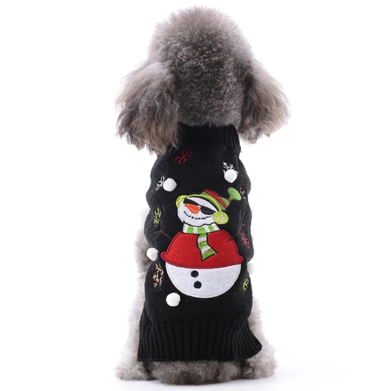 Soft Warm Christmas Turtleneck Dog Sweater for Small Dogs