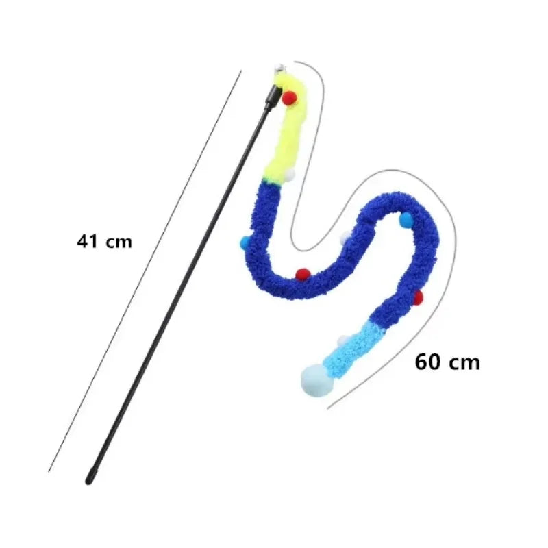 Christmas Feather Teaser Wand Toy for Cats and Kittens