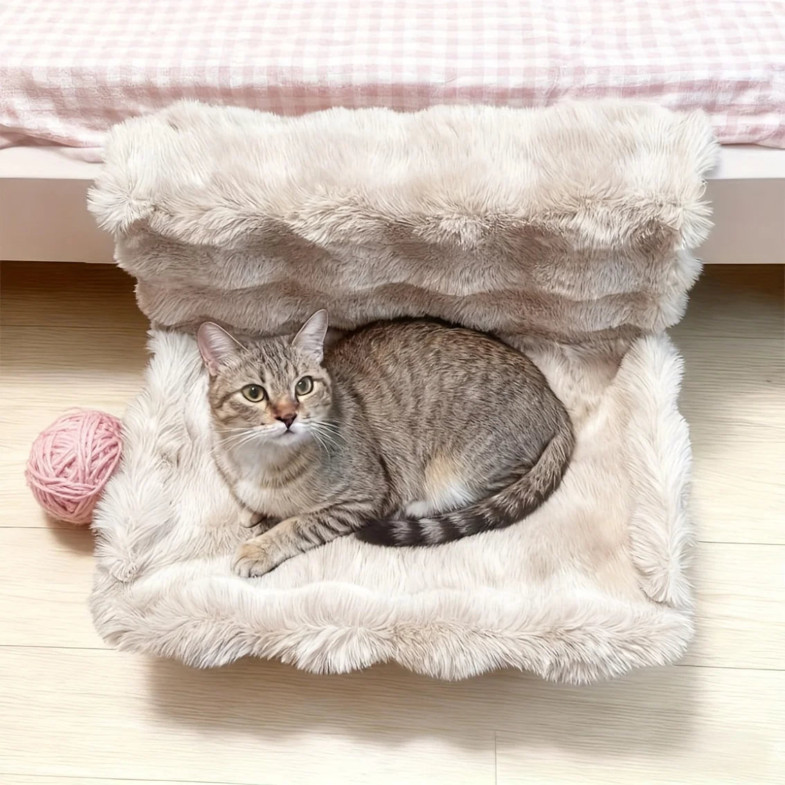Cat Bedside Hammock, Plush Washable Bed Attachment for Indoor Cats
