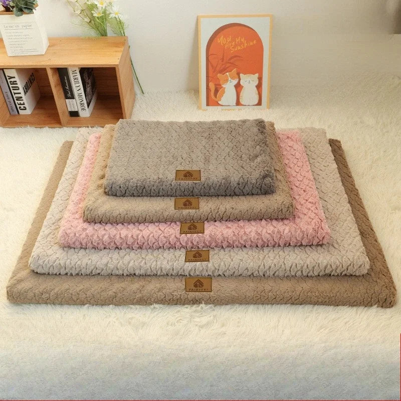 Orthopedic Memory Foam Dog Crate Bed with Washable Faux Fur Cover