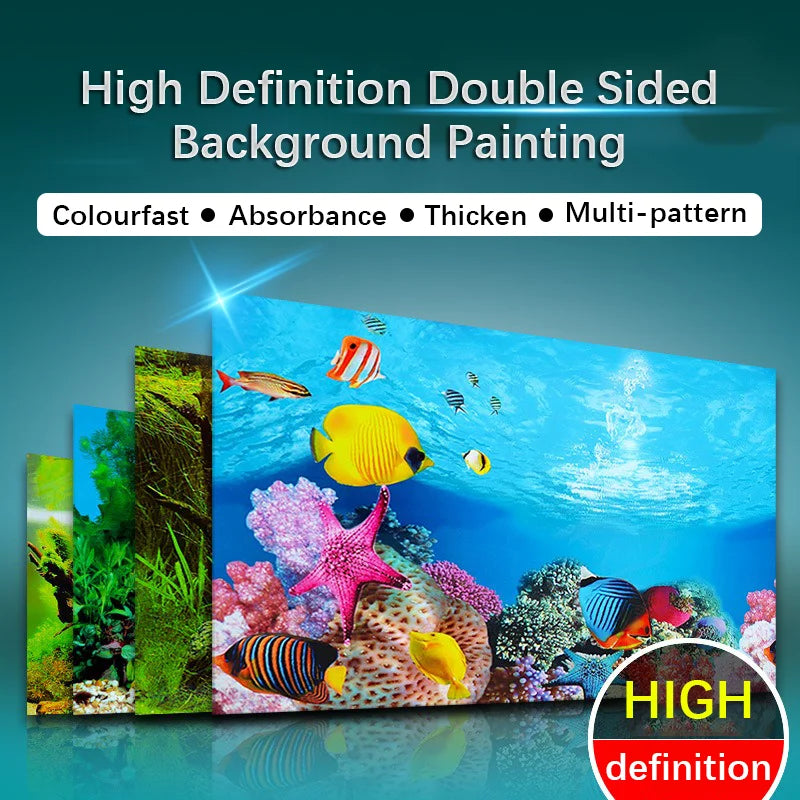 3D HD Aquarium Fish Tank Background Wallpaper Decor