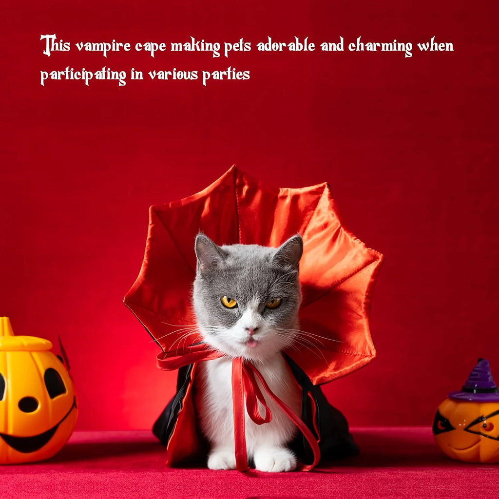 Halloween Vampire Devil Cape Costume for Dogs & Cats Cosplay Outfit