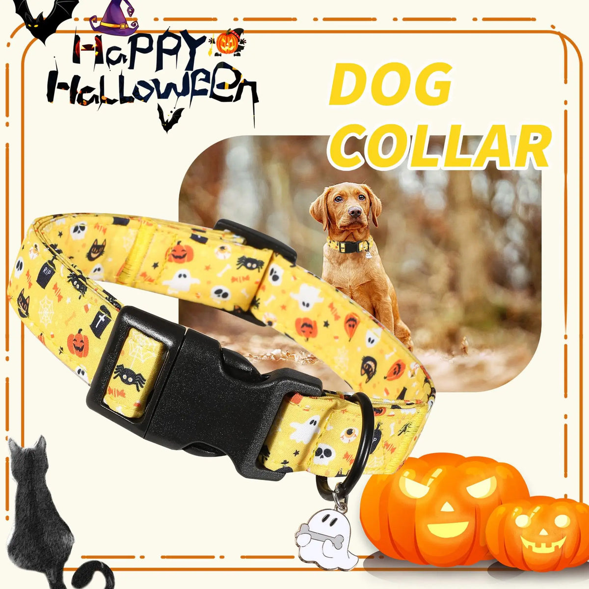 Halloween Pet Neck Ruff Collar, Costume Accessory for Dogs & Cats