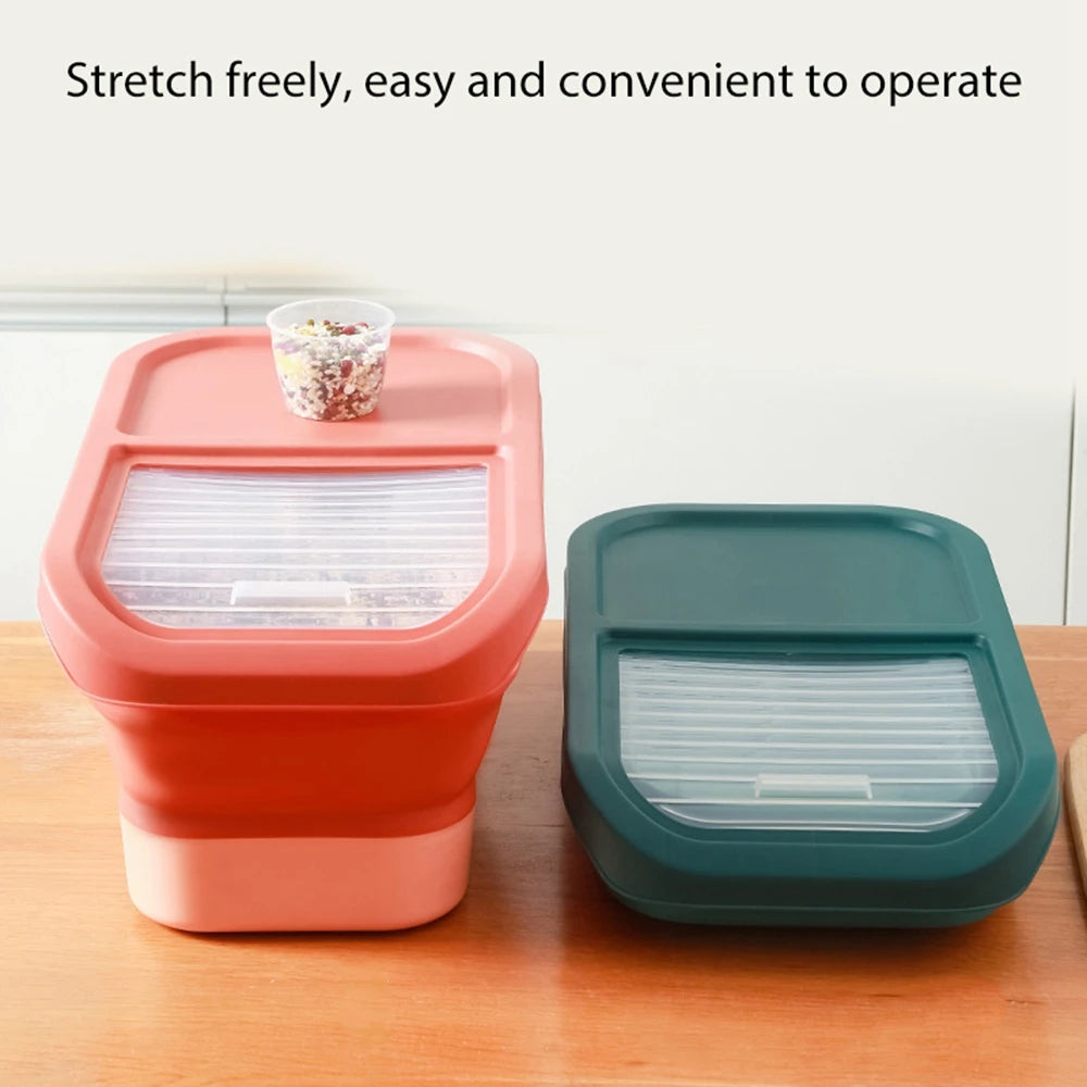 Collapsible Airtight Pet Food Storage Container with Lid, 13-33 lb
