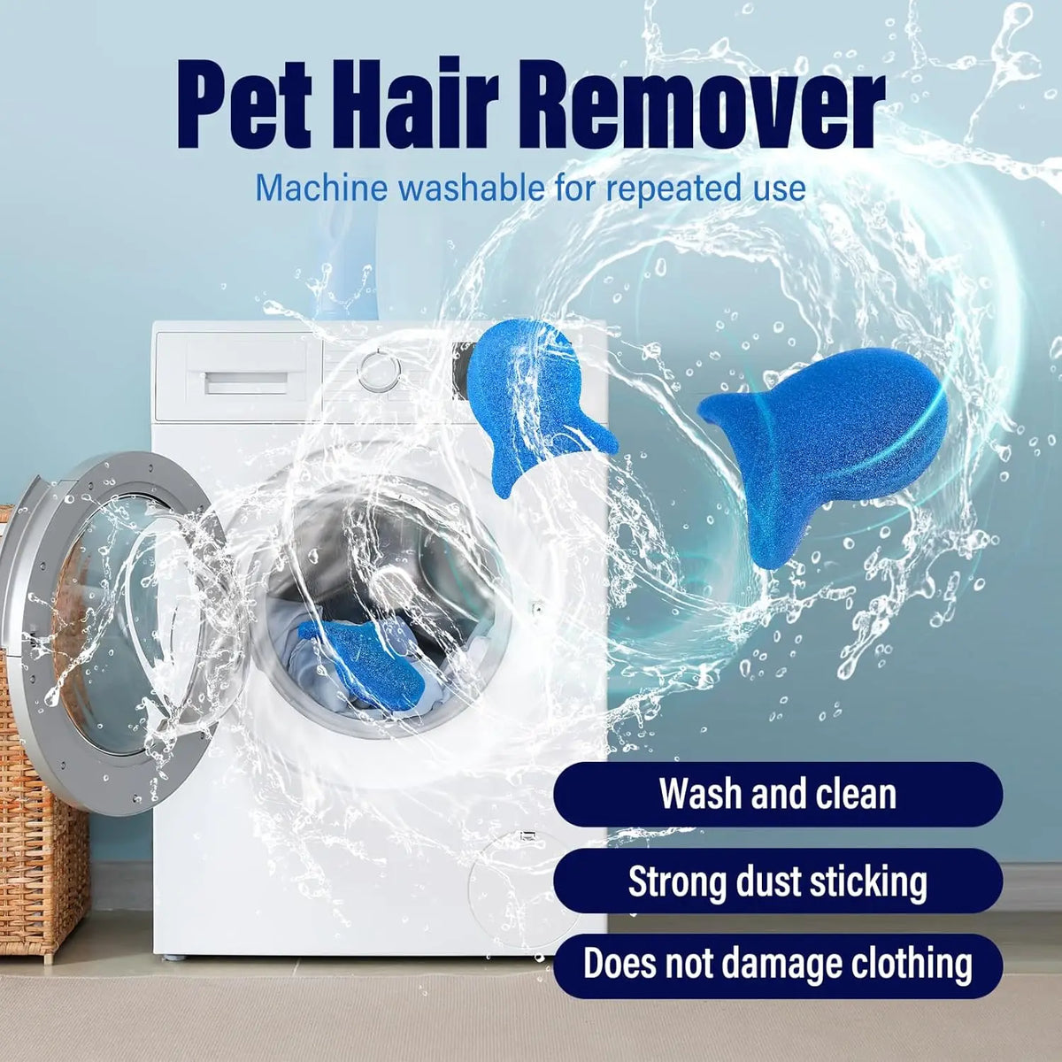 5-Pack Reusable Pet Hair Catcher Balls for Laundry and Dryer