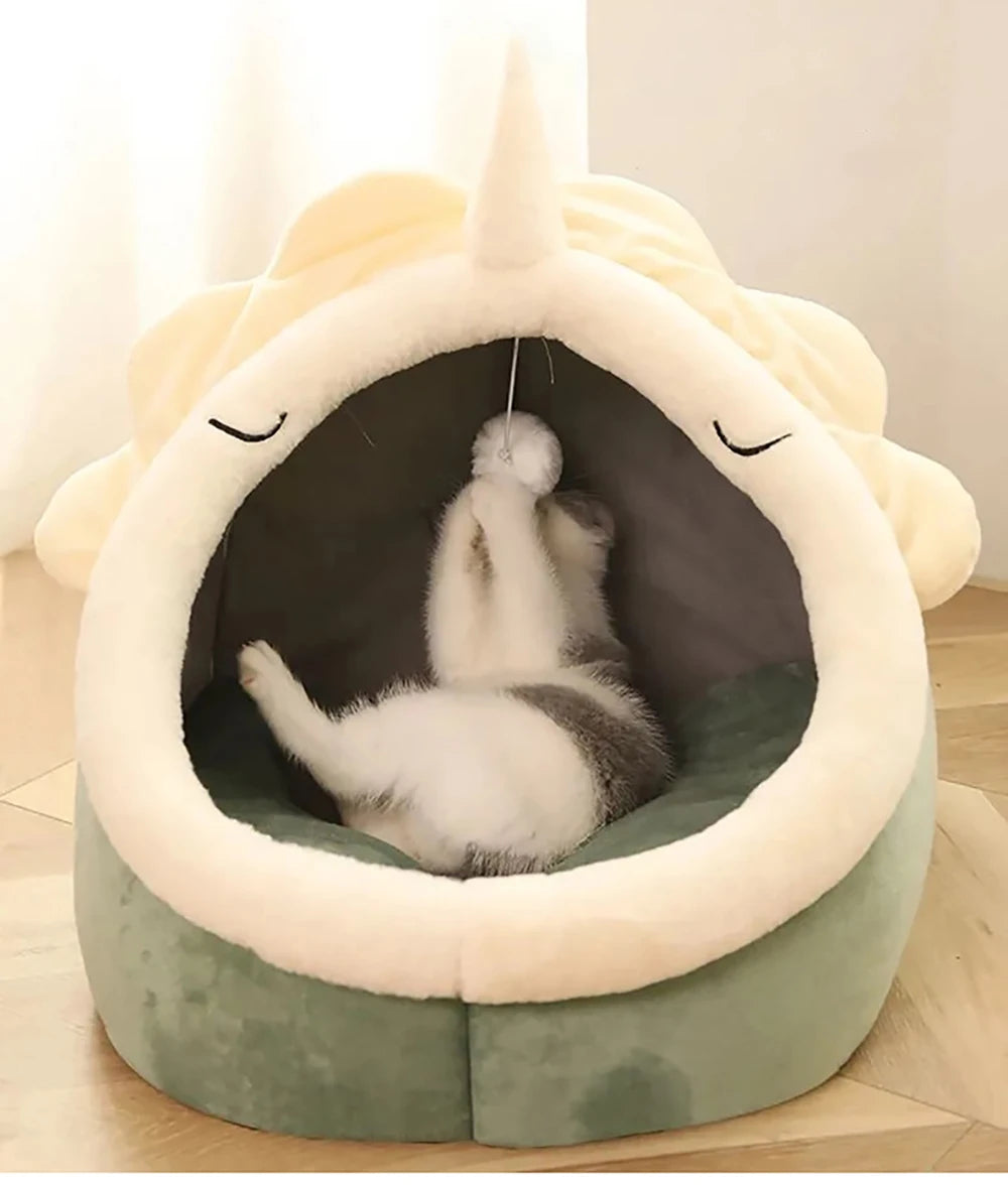 Self-Warming Pet Tent Cave Bed for Cats & Small Dogs, Washable