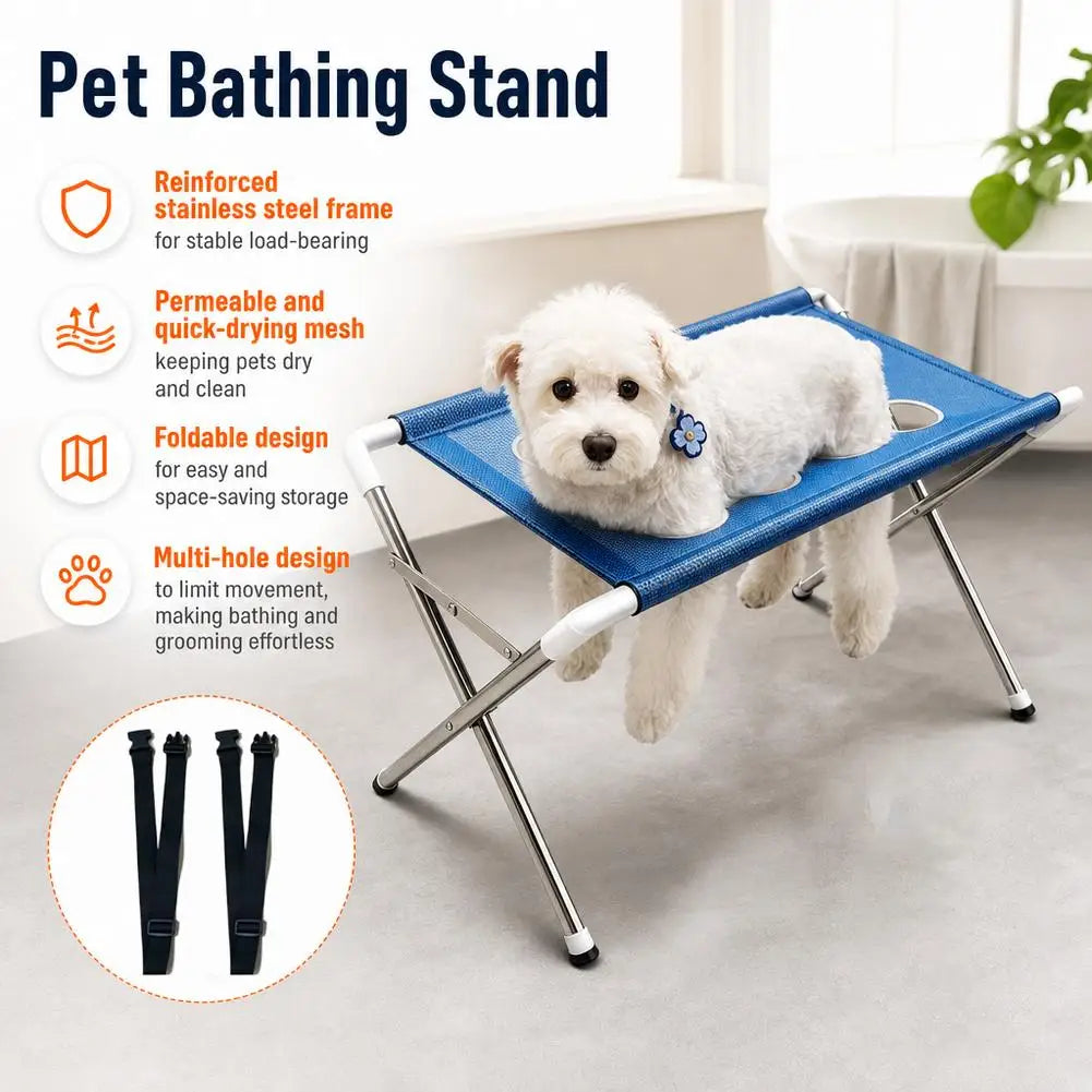 Foldable Pet Grooming Hammock Stand for Nail Trimming, Dogs & Cats