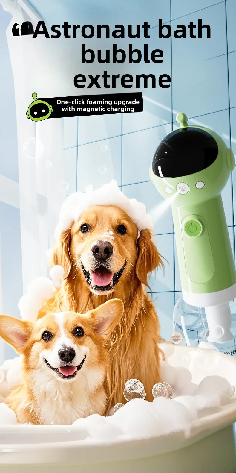 Electric Pet Bath Foam Maker, Dog Cat Shampoo Dilution Bottle