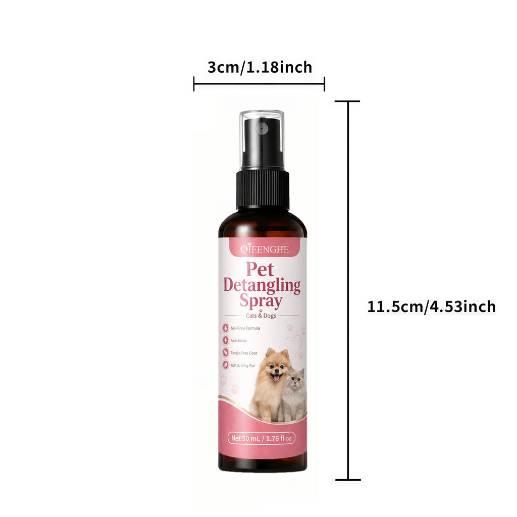 No-Rinse Pet Detangler Spray for Dogs and Cats, Mat and Knot Remover
