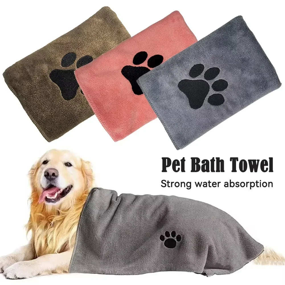 Absorbent Microfiber Dog Bath Towel, Quick-Dry Pet Towel