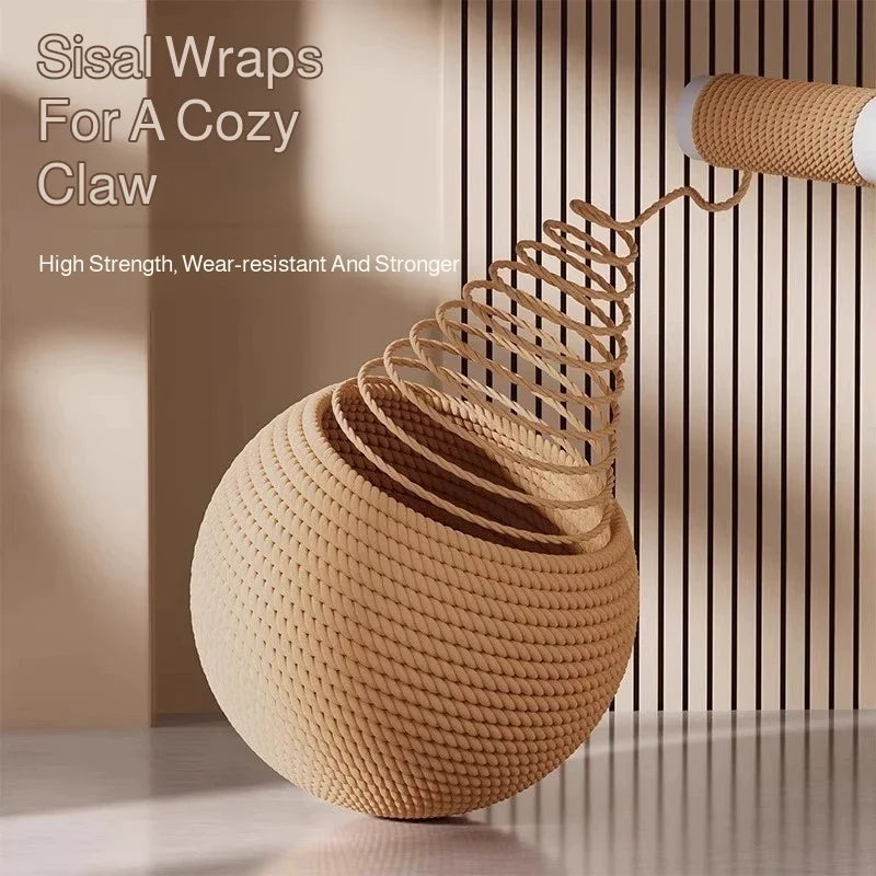 Interactive Sisal Cat Scratching Ball Toy Anti-Bite Teeth Cleaning