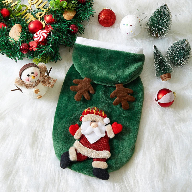 Christmas Flannel Pet Hoodie for Small & Medium Dogs and Cats