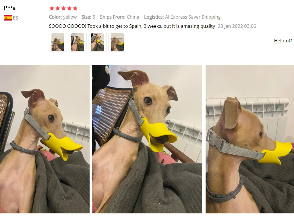 Silicone Duck Mouth Dog Muzzle, Anti-Bite Soft Mask for Dogs