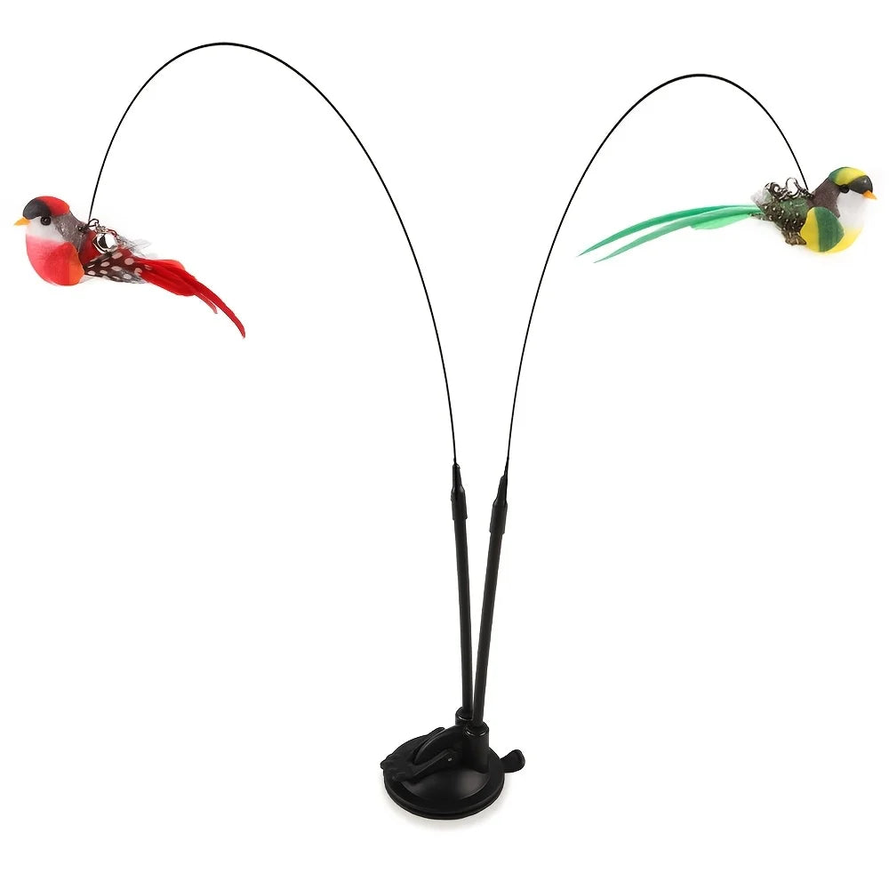 Interactive Cat Wand Toy with Anti-Slip Suction Base, No Battery