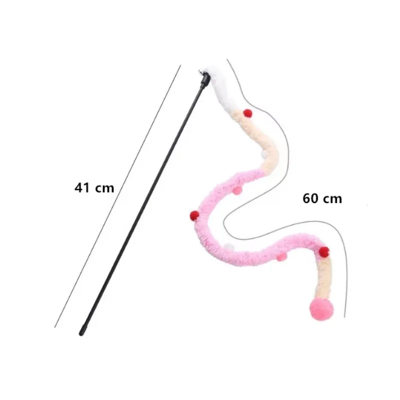 Christmas Feather Teaser Wand Toy for Cats and Kittens