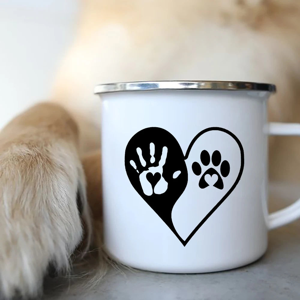 I Love Dachshunds Enamel Camping Mug, Dog Lover Coffee Cup Gift