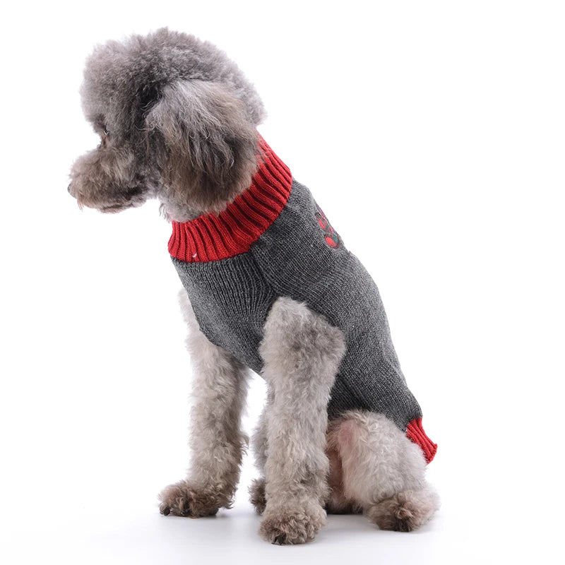 Soft Warm Christmas Turtleneck Dog Sweater for Small Dogs