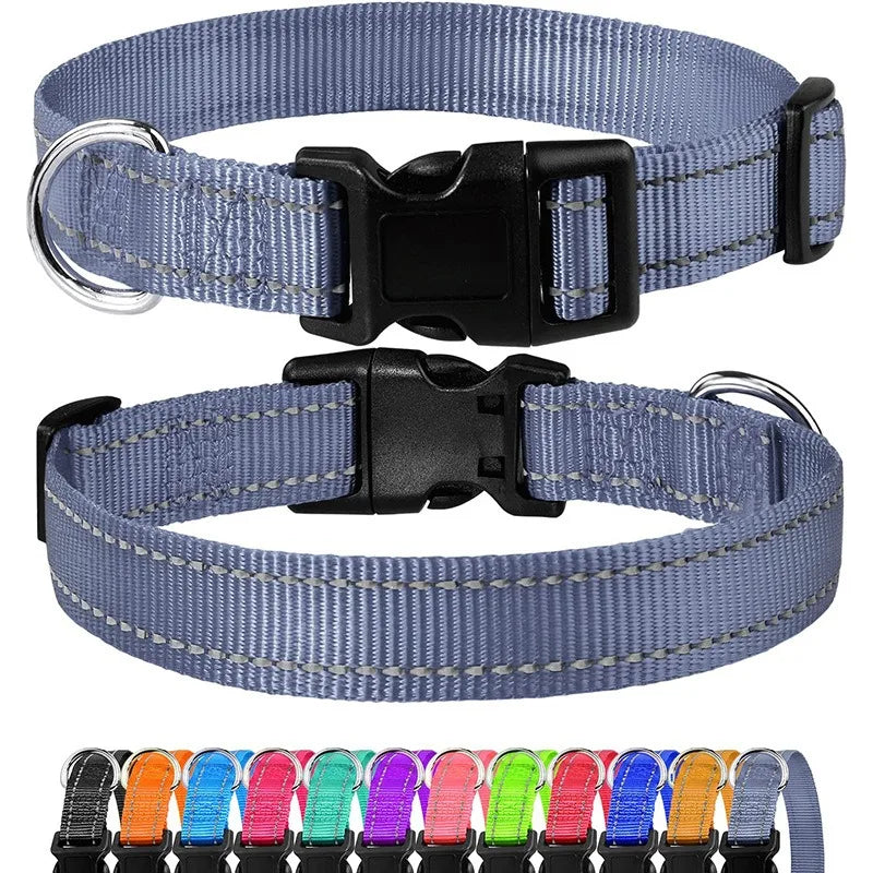 Adjustable Nylon Dog Collar, Soft Buckle Collar for Puppies & Dogs
