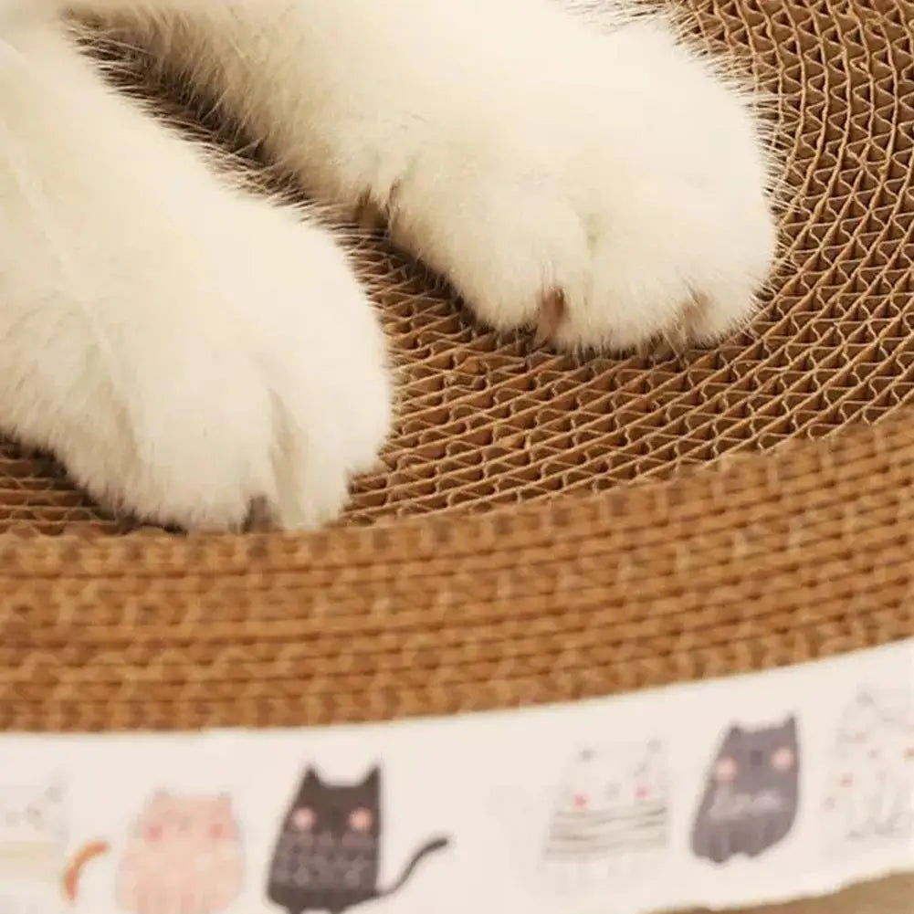 Corrugated Cat Scratcher Bed – Oval Cardboard Scratching Lounge Nest