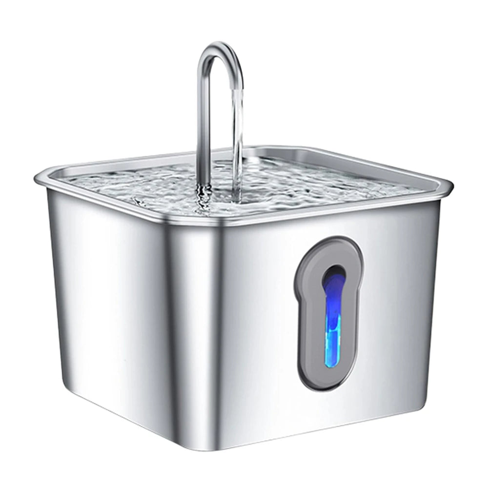 4L Stainless Steel Pet Water Fountain with Quiet Pump