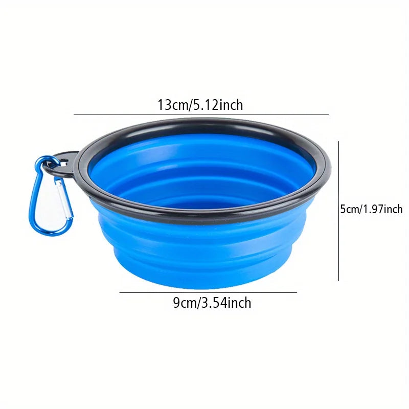 Foldable Silicone Dog Travel Bowl, Portable Water & Food Dish