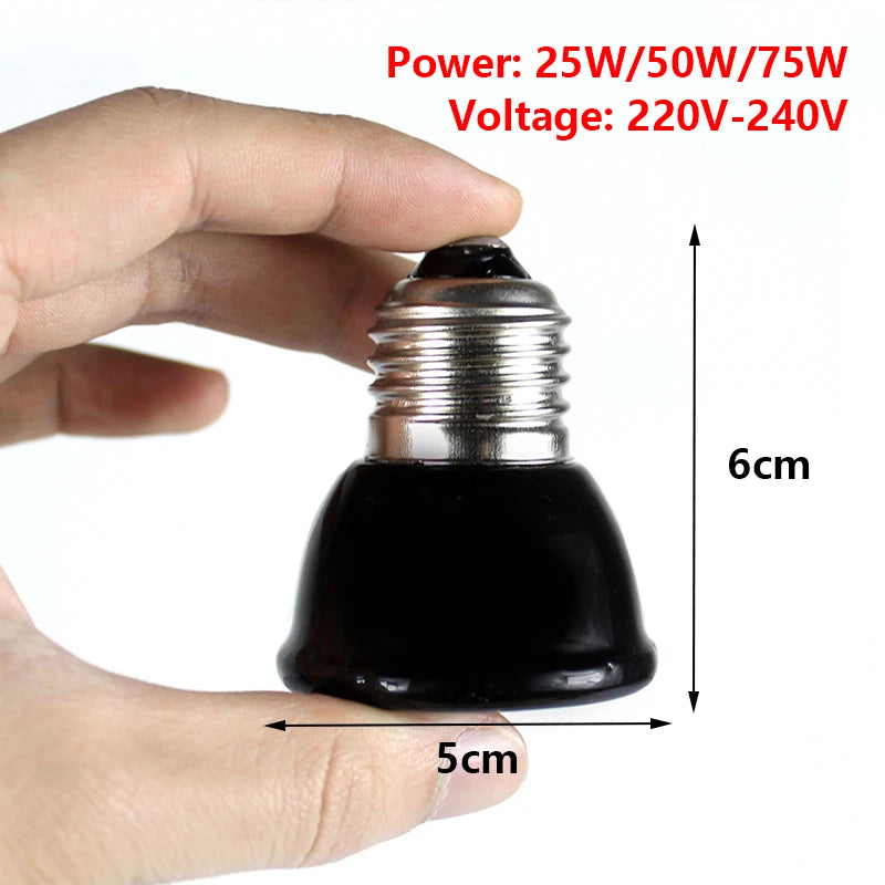 Ceramic Heat Emitter Lamp Bulb for Reptiles and Small Pets, No Light
