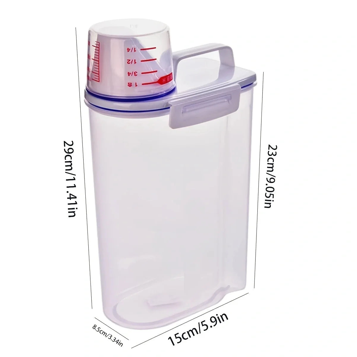 Airtight Pet Food Storage Container with Scoop Lid, 1.5L/2L