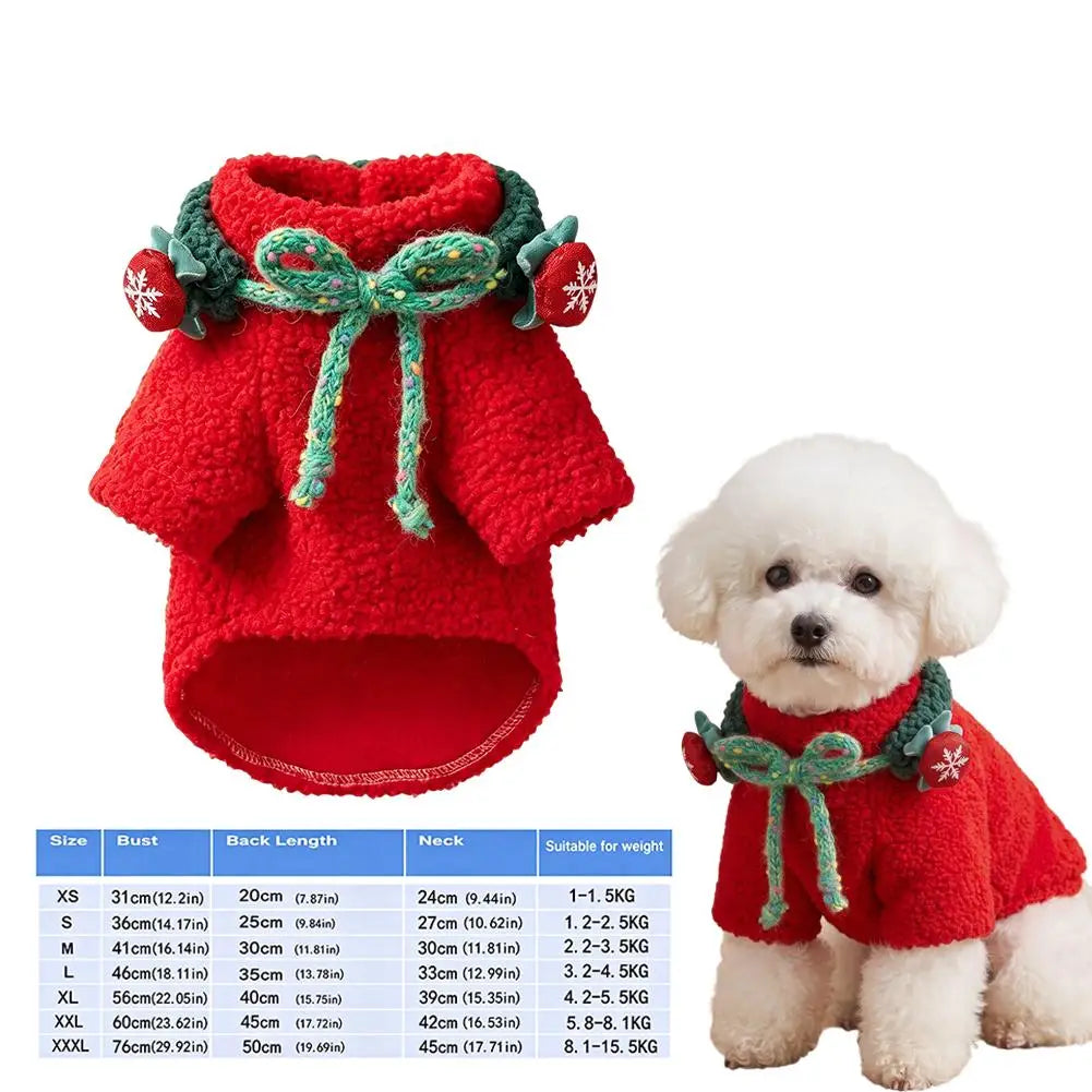Christmas Red & Green Dog Sweater, Xmas Holiday Pet Clothes