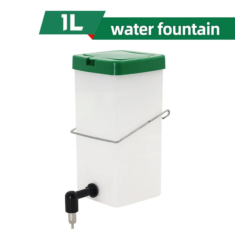 500ML/1L Pet Water Dispenser Hanging Cage Bottle with Stainless
