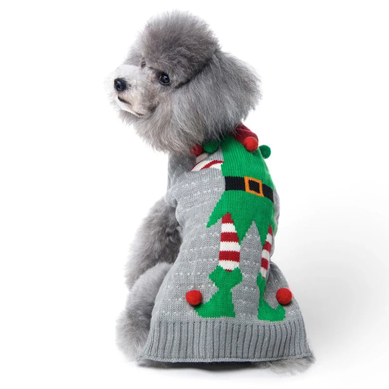 Soft Warm Christmas Turtleneck Dog Sweater for Small Dogs