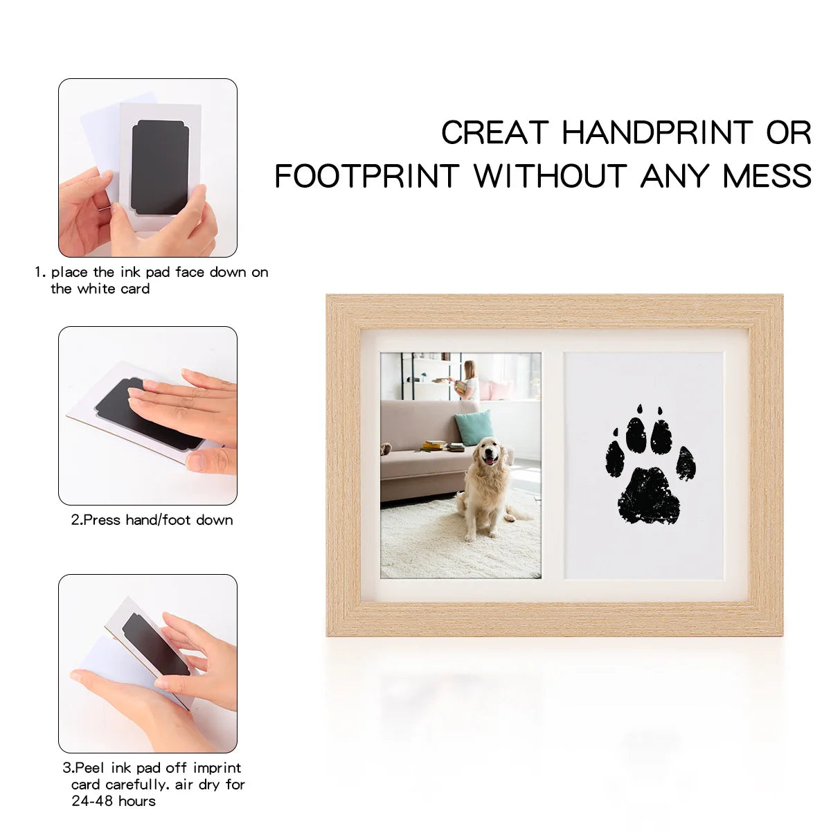 DIY Paw Print Photo Frame, Pet Memorial Keepsake Display