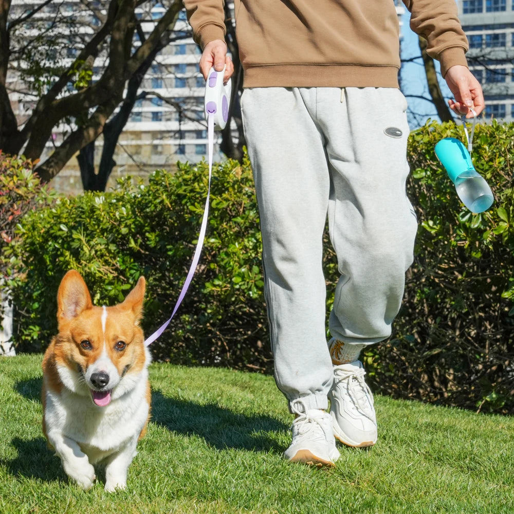 Portable Dog Water Bottle with Drinking Bowl for Walks & Hikes
