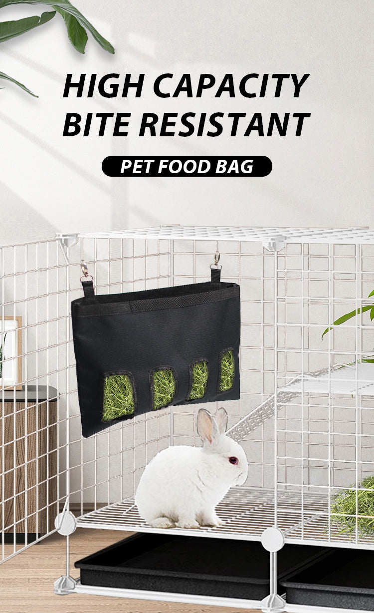 Hanging Rabbit Hay Bag Feeder for Bunnies, Guinea Pigs & Chinchillas