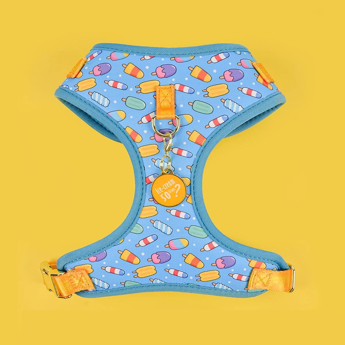 Adjustable Print Pet Harness with Matching ID Tag for Dogs